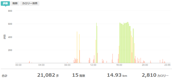 fitbitログより　運動データ