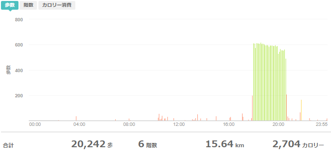 fitbitログより　運動データ2020年5月1日分