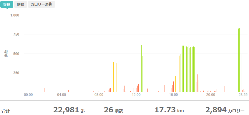 fitbitログより　運動データ2020年5月7日