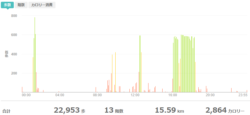 fitbitログより　運動データ2020年5月12日分