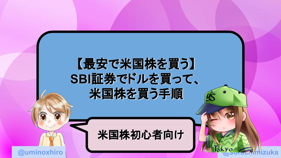 最安で米国株を買う方法 Sbi証券でドルを購入して米国株を買う手順 米国株初心者向け ウミノマトリクス