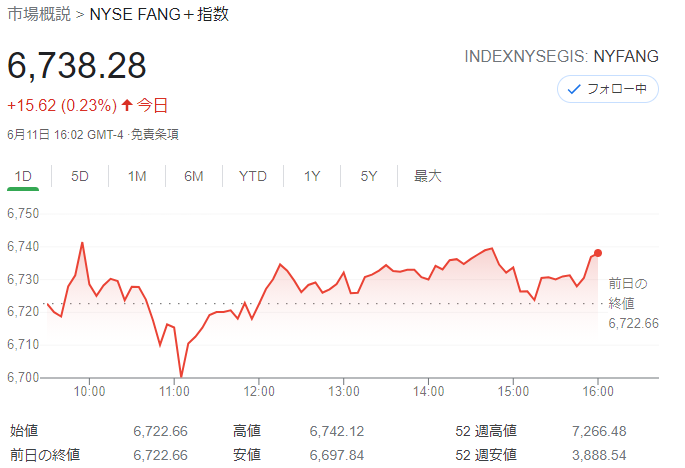 FANG+index2021年6月11日