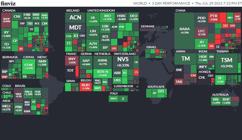 ワールドヒートマップ2021年7月29日