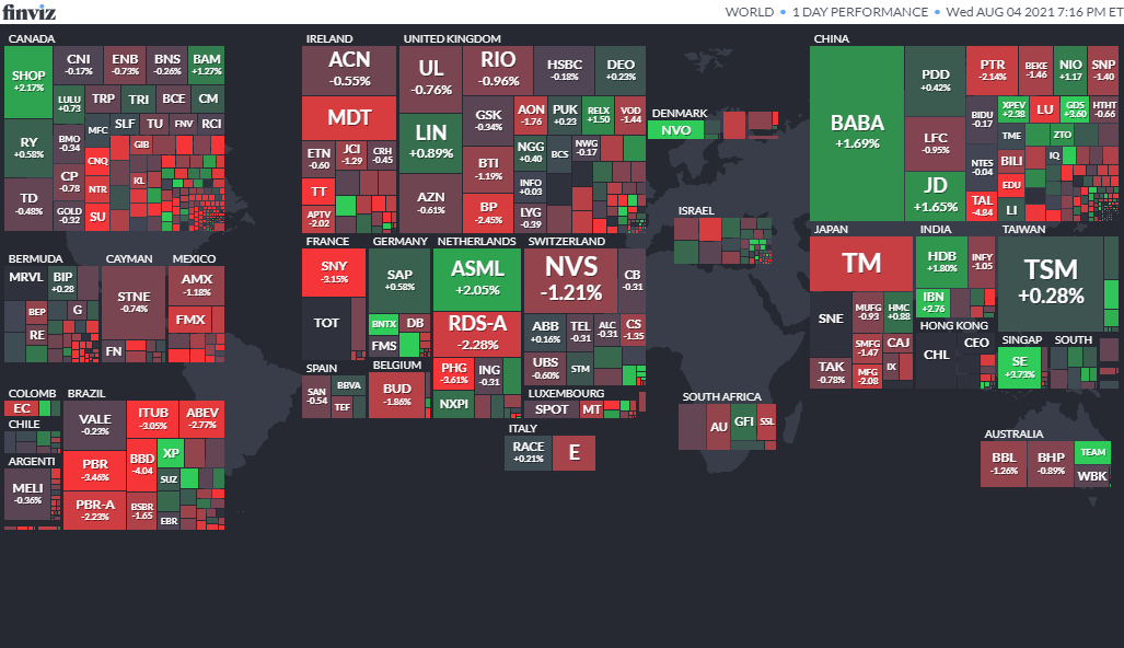 ワールドヒートマップ2021年8月4日