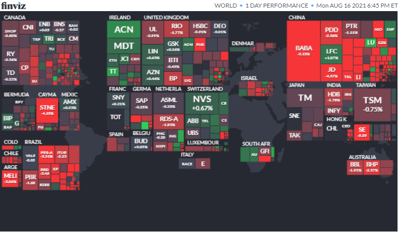 ワールドヒートマップ2021年8月16日