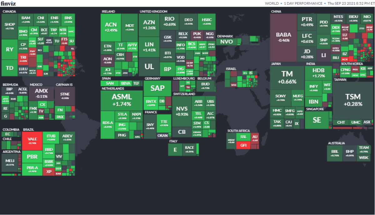ワールドヒートマップ2021年9月23日
