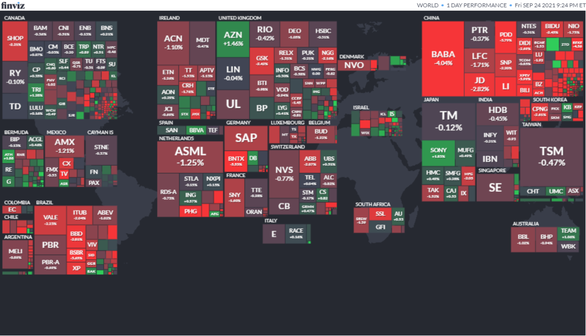 ワールドヒートマップ2021年9月24日