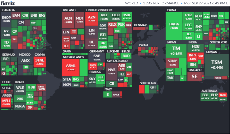 ワールドヒートマップ2021年9月27日