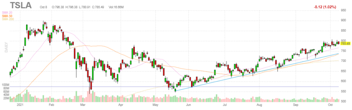 テスラ【TSLA】2021年10月8日