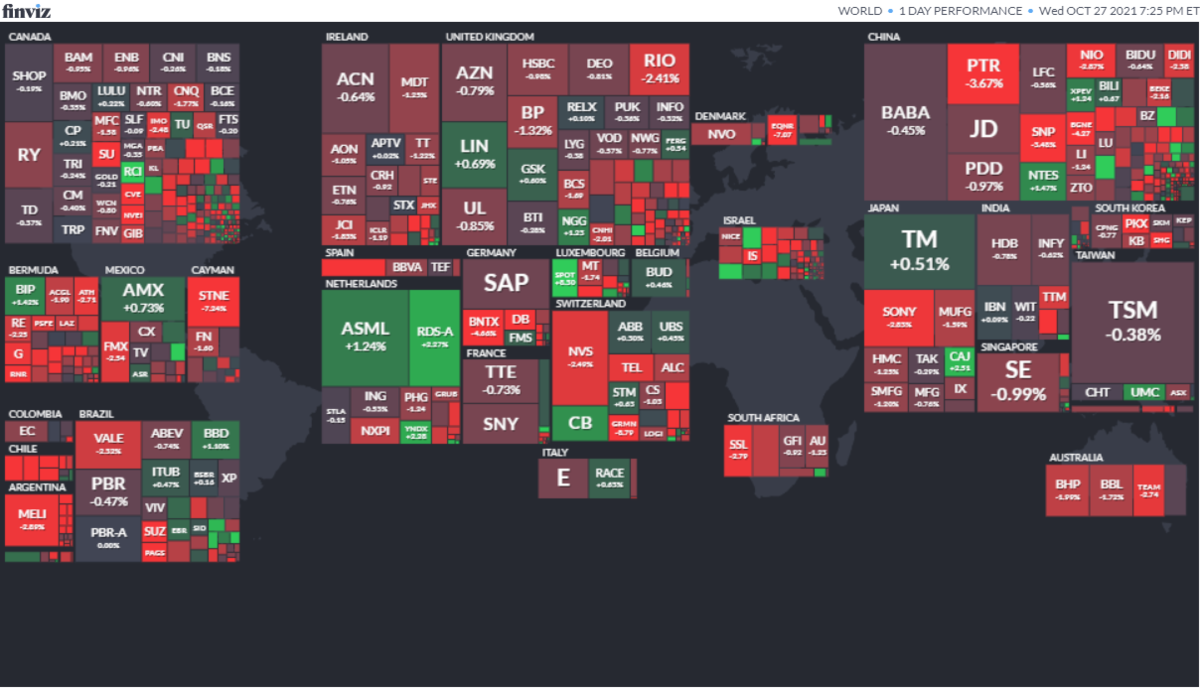 ワールドヒートマップ2021年10月27日