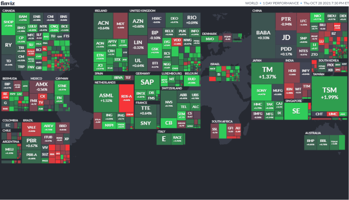ワールドヒートマップ2021年10月28日