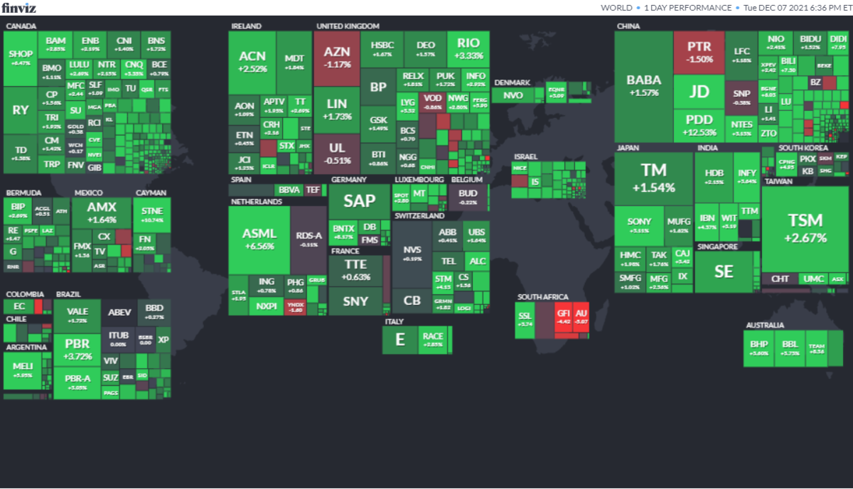 ワールドヒートマップ2021年12月7日
