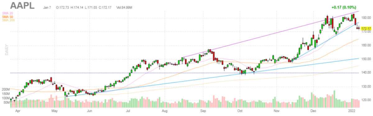 アップル【AAPL】2022年1月7日