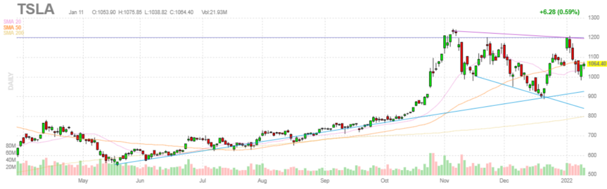 テスラ【TSLA】2022年1月11日