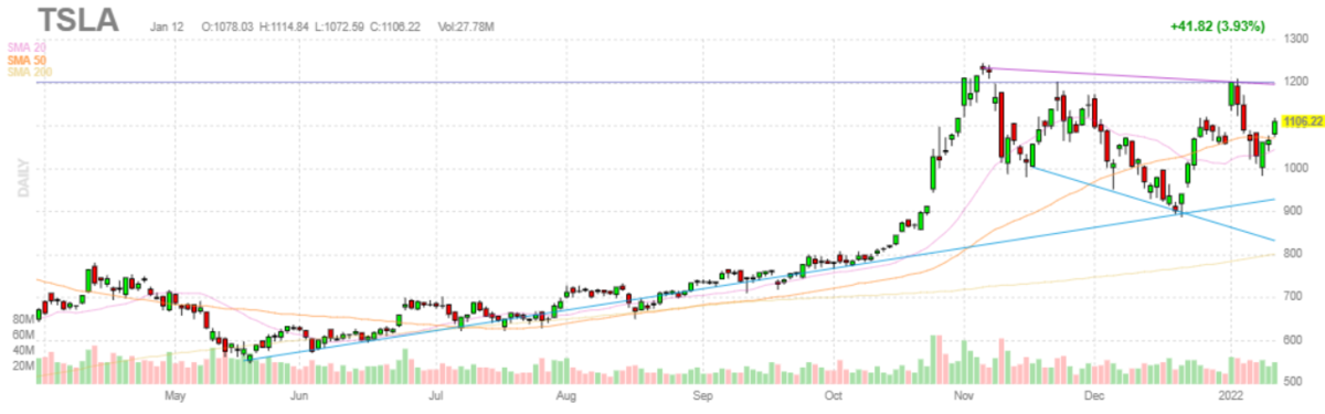 テスラ【TSLA】2022年1月12日