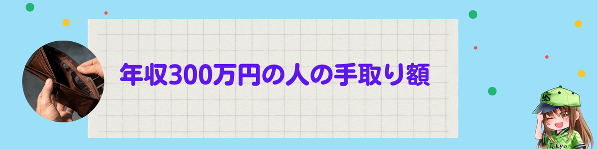 年収300万円の人の手取り額