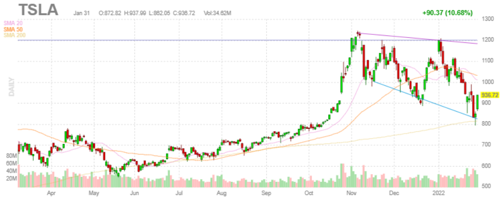 テスラ【TSLA】2022年1月31日