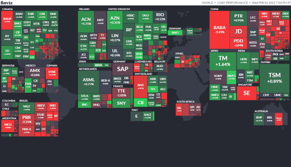 ワールドヒートマップ2022年2月2日
