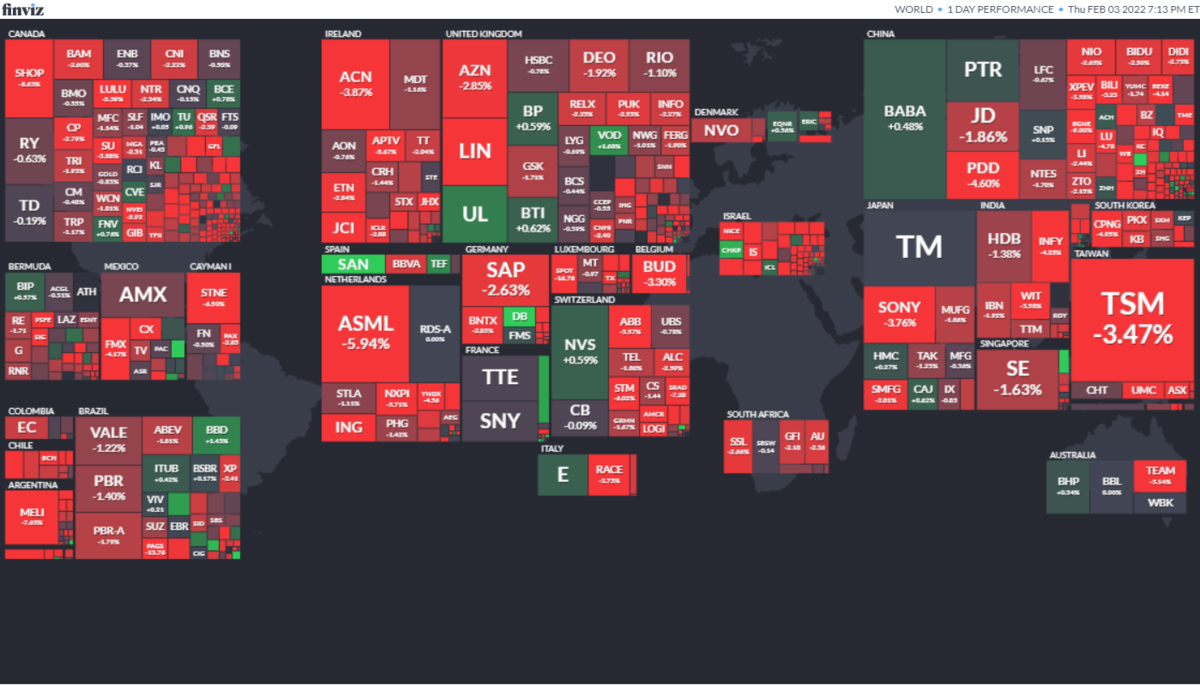 ワールドヒートマップ2022年2月3日