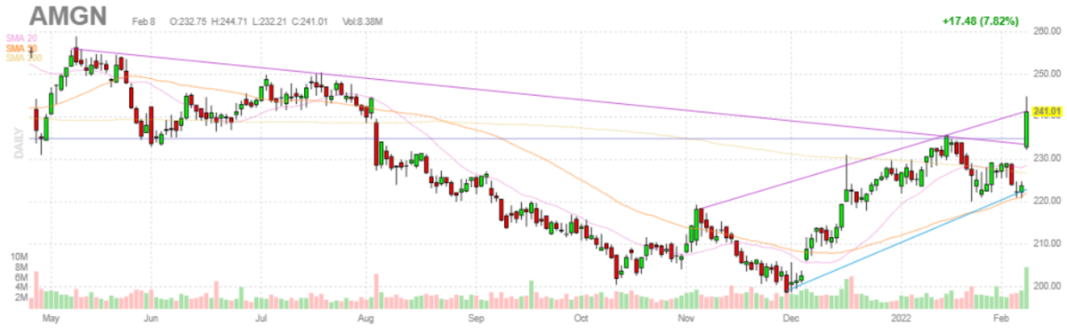 アムジェン【AMGN】2022年2月8日