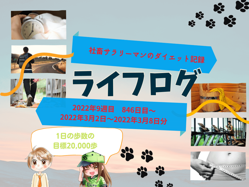 【サラリーマンのダイエット記録】2022年3月2日〜3月8日分【ライフログ2022年9週目】