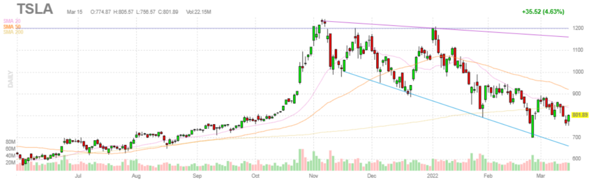 テスラ【TSLA】2022年3月15日