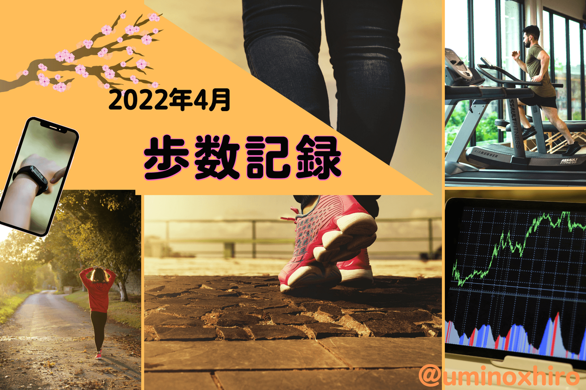 目標毎日20,000歩のウォーキング2022年4月