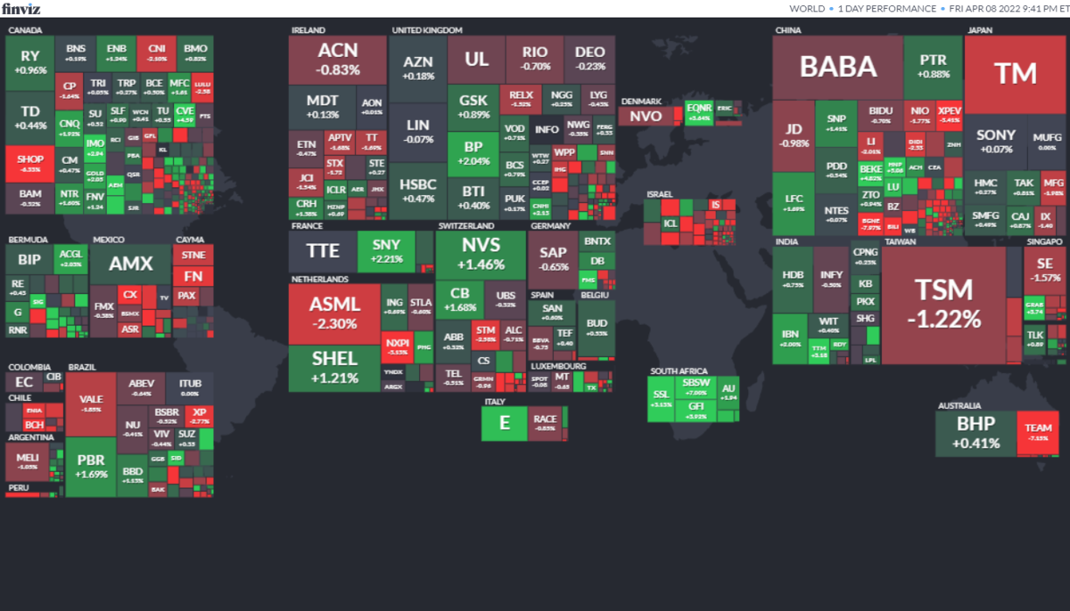 ワールドヒートマップ2022年4月8日