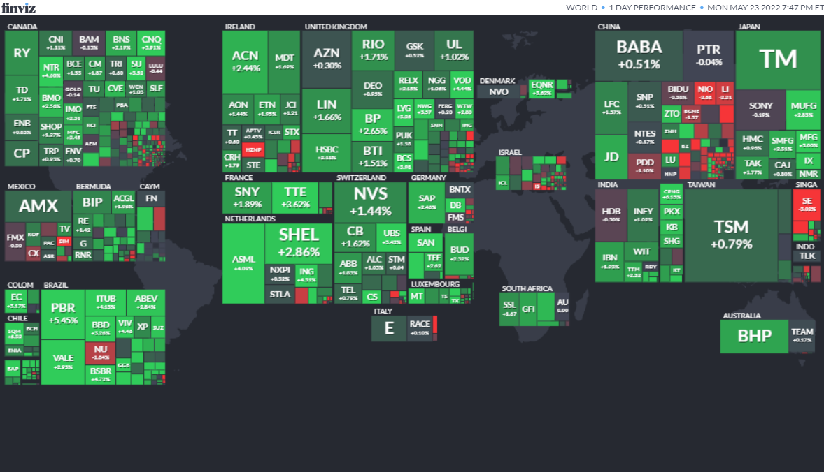 ワールドヒートマップ2022年5月23日