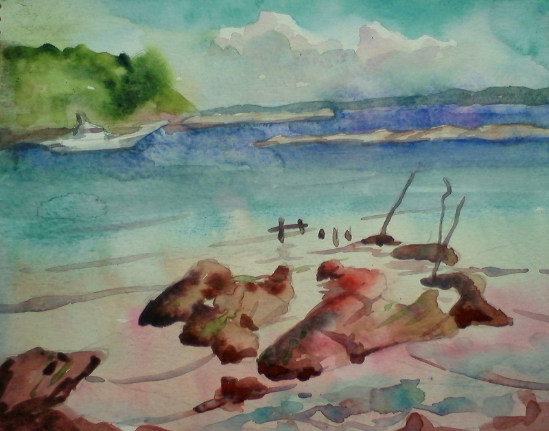 水彩画（松輪漁港） 水彩画（松輪漁港）