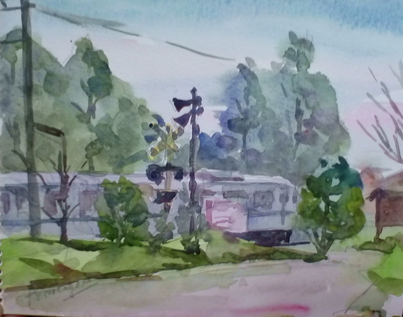 水彩画「円覚寺参道」 水彩画「円覚寺参道」