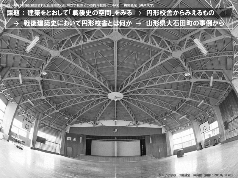 次年子小学校の講堂内部写真