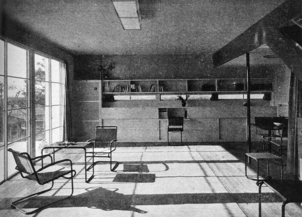 【図3】土浦亀城第一自邸（1931年）の居間　出典：『新建築』第8巻第2号（1932年2月）