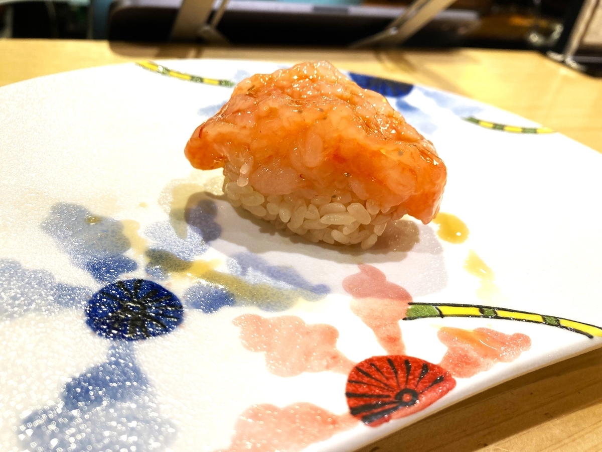 甘エビのたたき。濃厚です