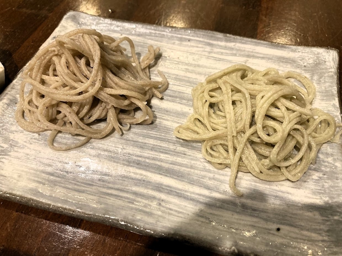 本日の目玉。蕎麦の食べくらべ