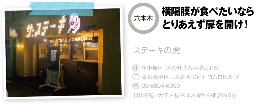 ステーキの虎の店舗情報