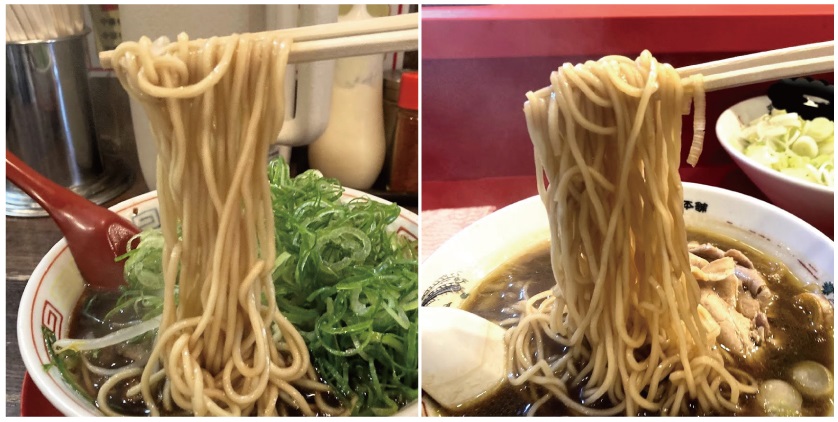新福菜館と末廣ラーメン本舗の麺比較