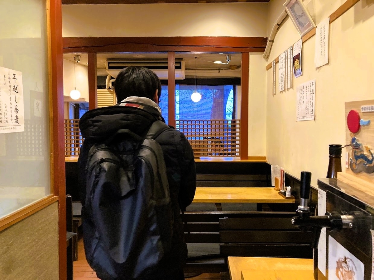 東中野「手打そば 睦」の内観