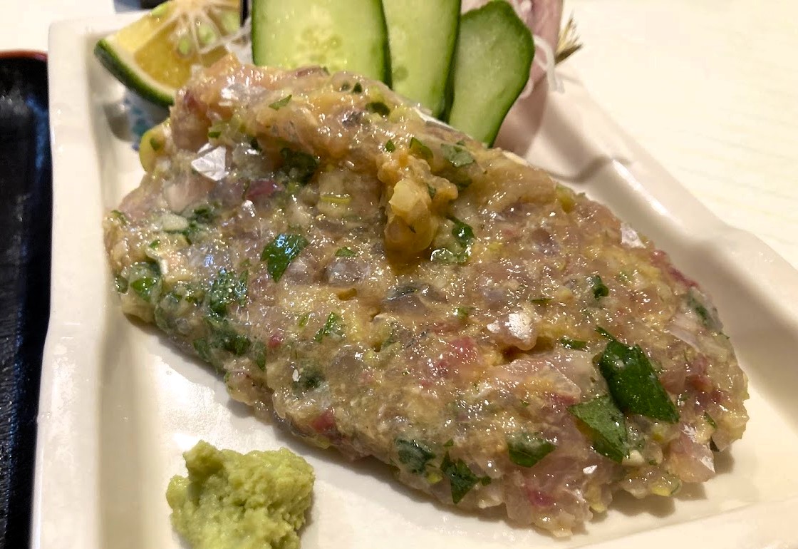 千葉・館山「食堂きんざ」の「あじなめろう」