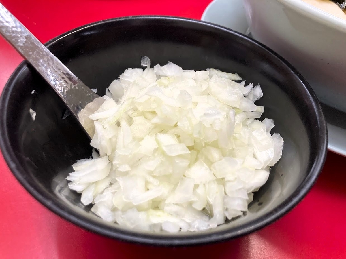 山岡家 新潟新和店のトッピング玉ねぎ100g