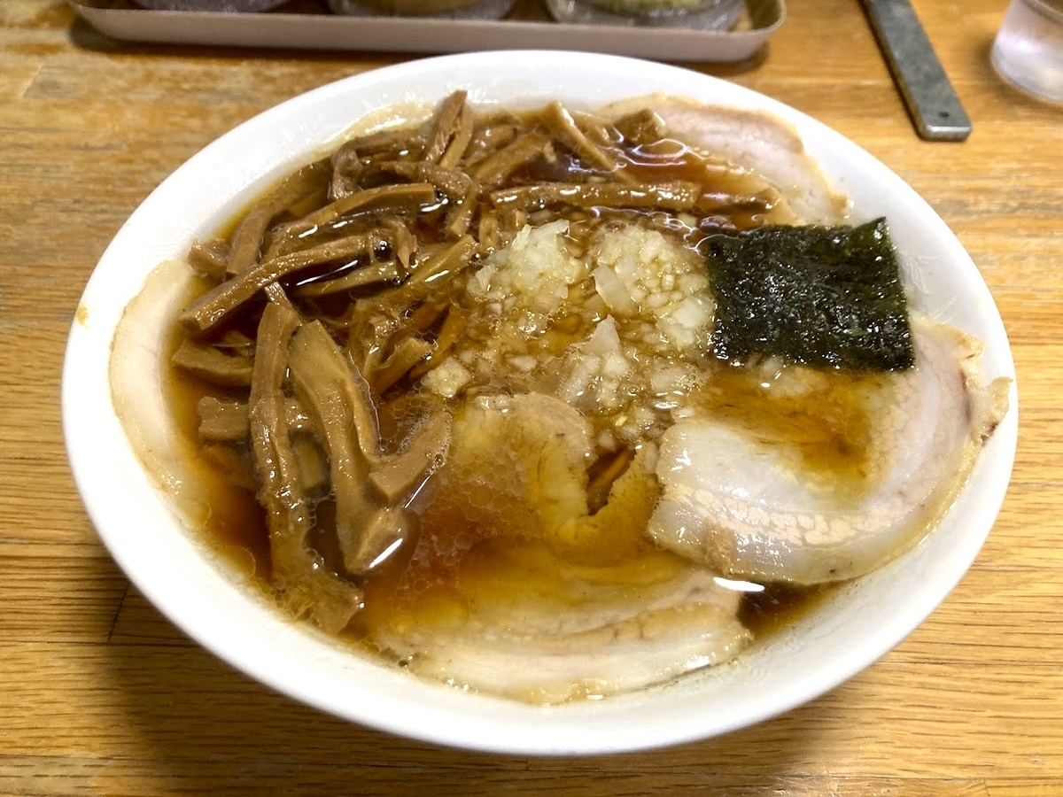 八王子「みんみんラーメン 本店」の「バラチャーシューメンマ」