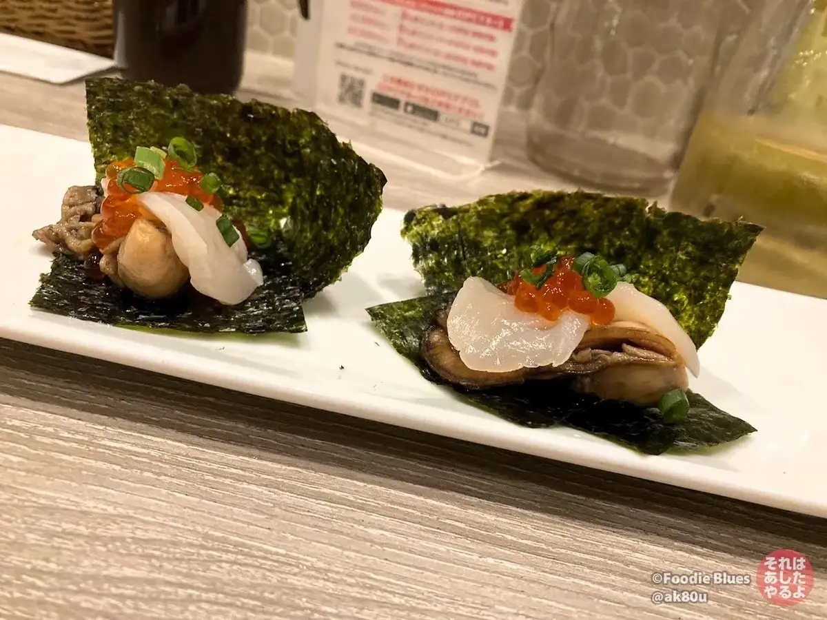 銀座「8TH SEA OYSTER BAR(エイス シー オイスターバー)」の牡蠣手巻き
