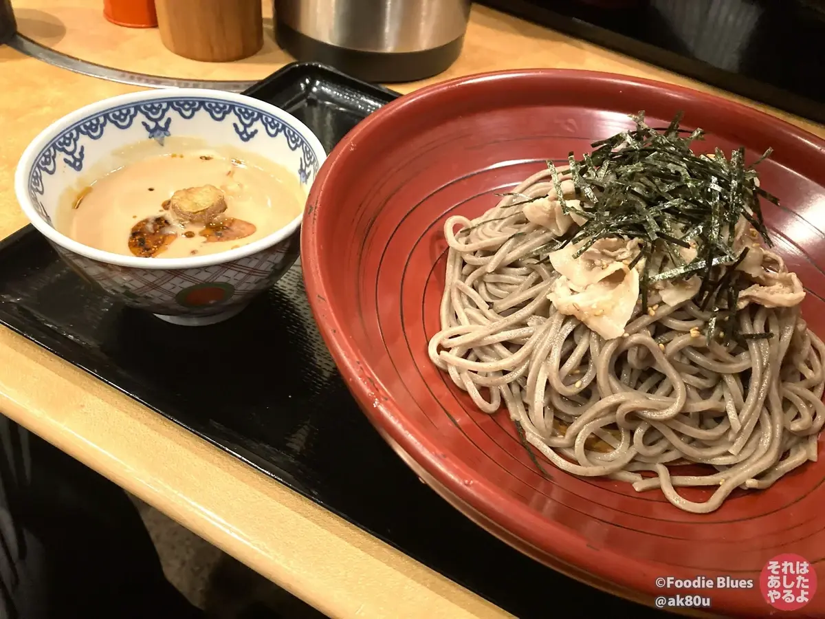 神谷町「金蠍 蕎麦組」の金胡麻（肉）つけ蕎麦
