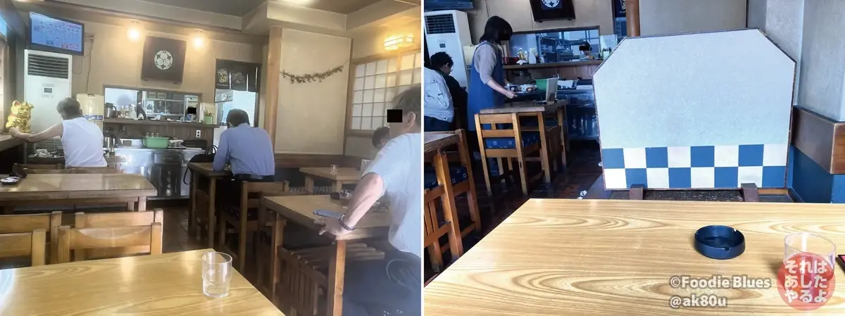 東中野の老舗そば屋「松屋」の内観