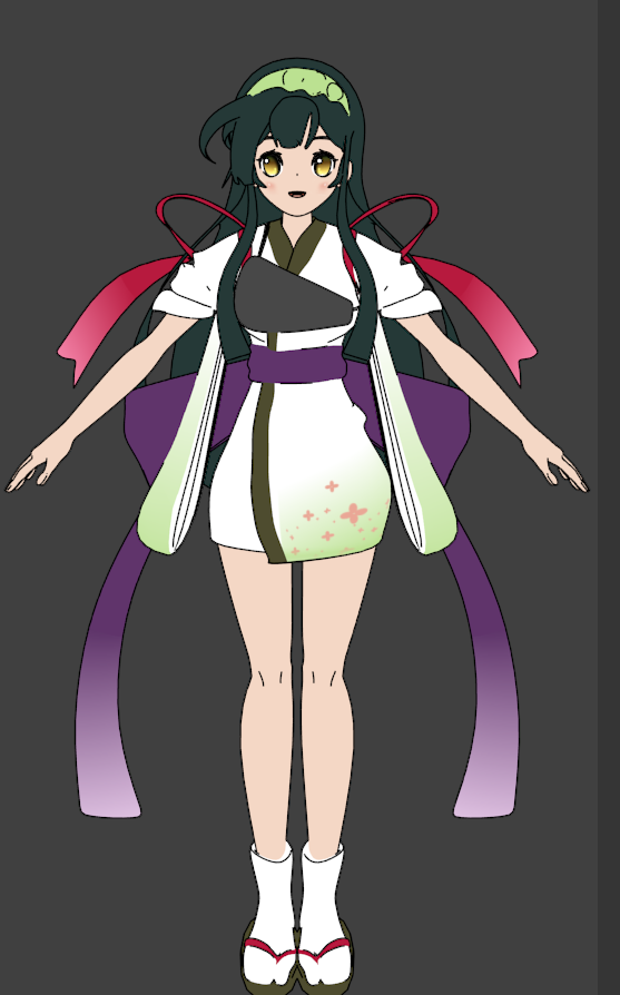 東北ずん子をモデリングする 14 色付けてレンダリング 妹でもわかるunrealengine4