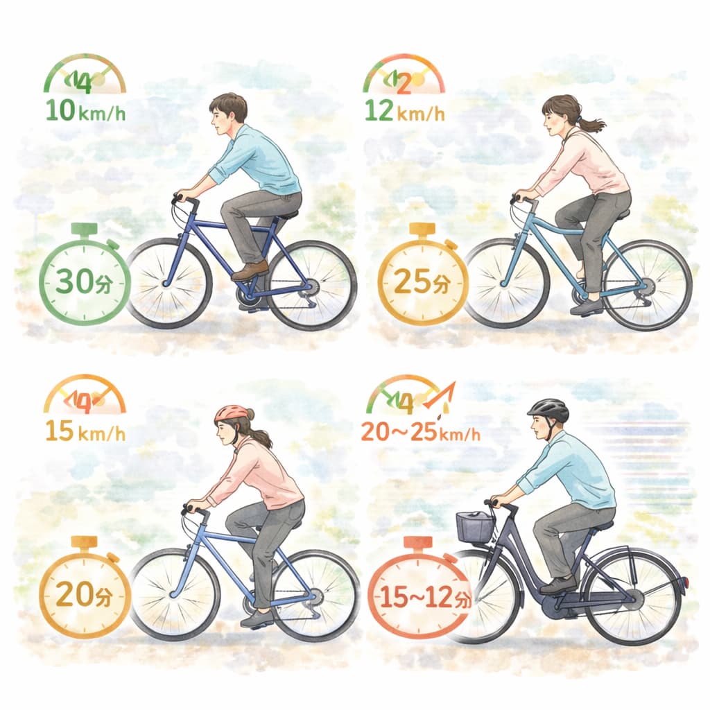 徒歩1時間は自転車で何分？速度別早見表と短縮目安【通勤・電動も比較】 なにこれブログ 