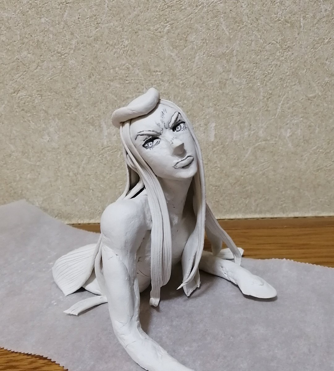 石粉粘土 ニューファンド でナルシソ アナスイをフルスクラッチ造形してみた 色々やってみる日記 石粉粘土 ニューファンド でナルシソ アナスイをフルスクラッチ造形してみた 色々やってみる日記