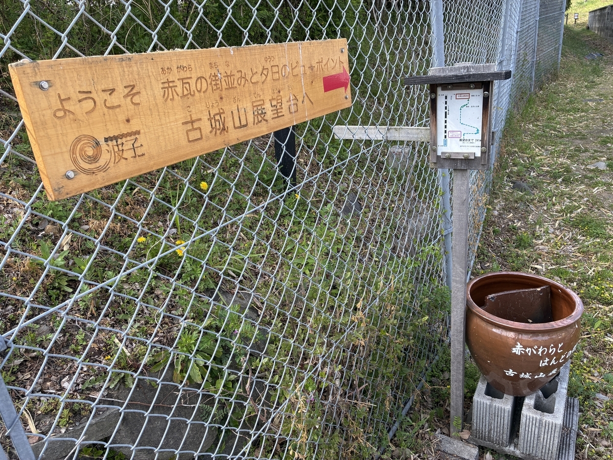古城山展望台 案内板