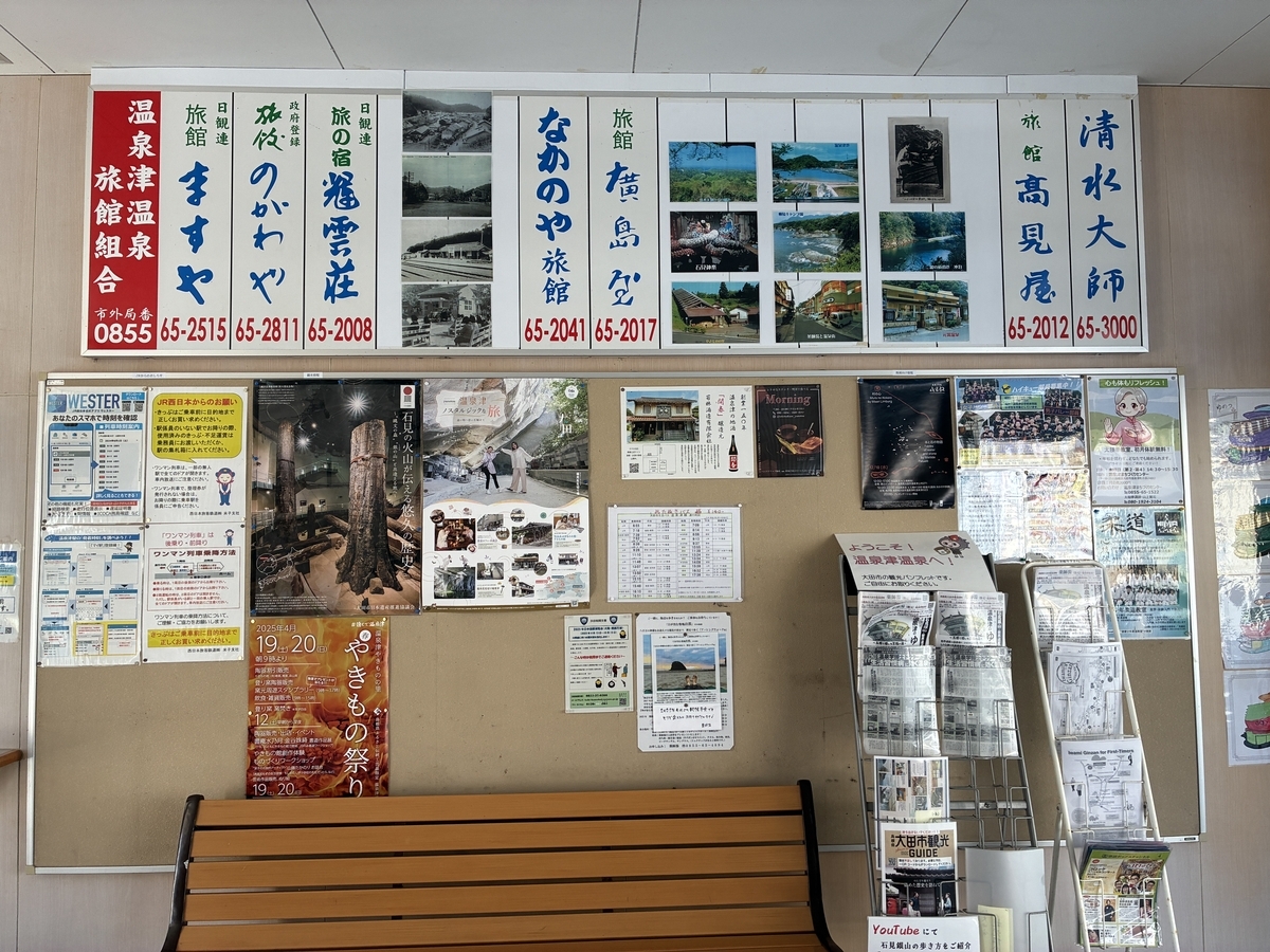 温泉津駅舎内