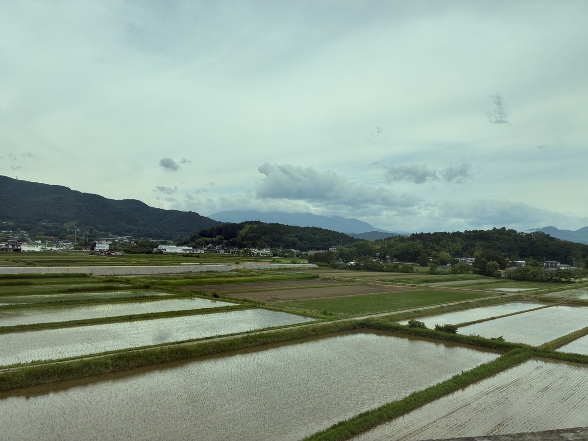 東北新幹線 白石近辺 蔵王山